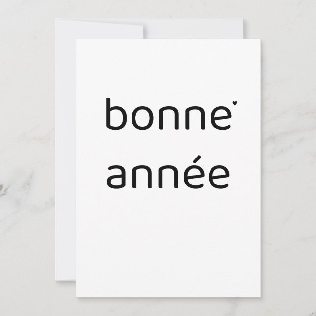 Tarjeta Festiva Bonne année - minimalistic typography card (Anverso)