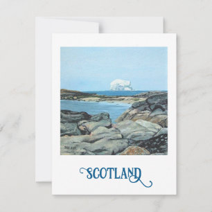 Tarjeta Festiva Bonnie Scotland North Berwick Bass Rock fine art