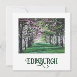 Tarjeta Festiva Bonny Scotland hermoso parque de Edimburgo arte fi