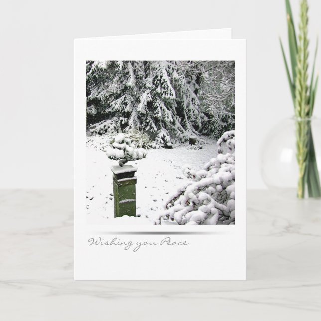 Tarjeta Festiva Bonsais del invierno (Anverso)