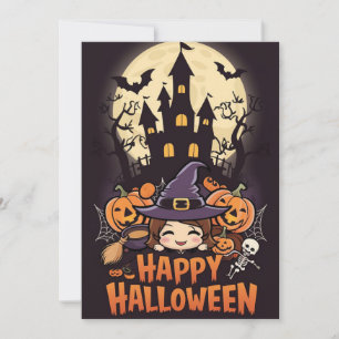 Tarjeta Festiva Boo Calabaza Feliz Halloween
