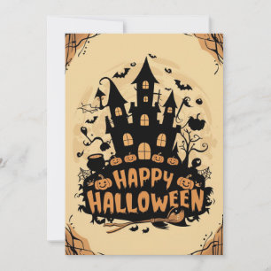 Tarjeta Festiva Boo Calabaza Feliz Halloween