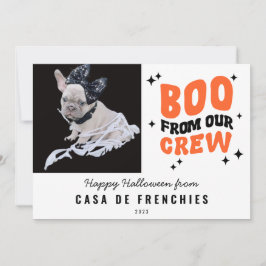 Tarjeta Festiva Boo de la tripulación | Foto retro moderna de Hall