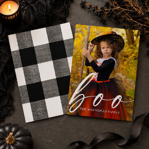 Tarjeta Festiva Boo escritura moderna personalizada foto Halloween
