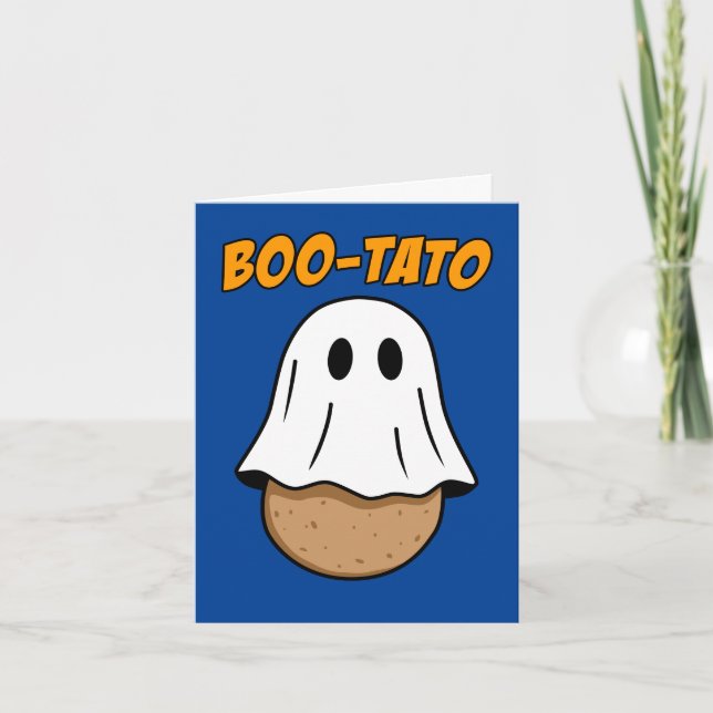 Tarjeta Festiva Bootato Halloween Patata Ghost Pun (Anverso)