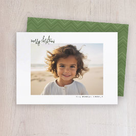 Tarjeta Festiva Borde blanco mínimo - Foto horizontal - chevron