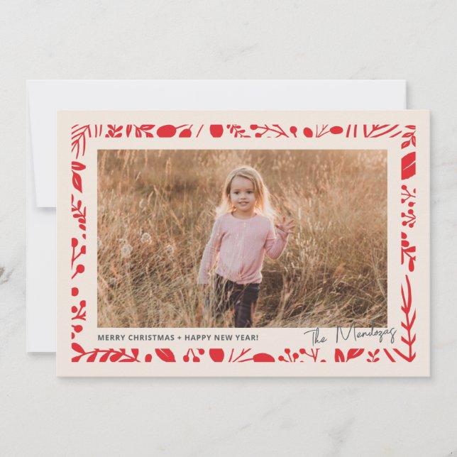 Tarjeta Festiva Borde botánico (Anverso)