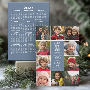 Tarjeta Festiva Borde de 10 fotos - Calendario Año Nuevo 2027