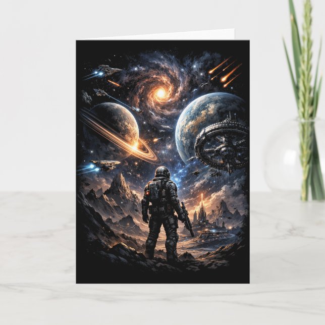 Tarjeta Festiva Borde de la Galaxia (Anverso)