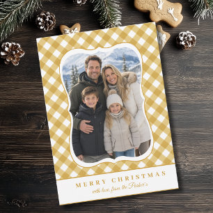 Tarjeta Festiva Borde decorativo de cuadros amarillos 1 foto