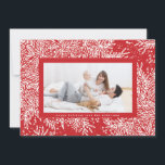 Tarjeta Festiva Borde fotográfico de helado blanco de hielo rojo d<br><div class="desc">Tarjeta navideña de fotos de copos de nieve con hielo rojo y amarillo de Apple *Póngase en contacto con nosotros para obtener más material de papelería o visite nuestras colecciones de vacaciones de navidades</div>