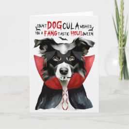 Tarjeta Festiva Border Collie Dog Funny Count DOGcula Halloween