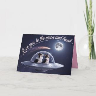 Tarjeta Festiva Border Collie Valentine Card