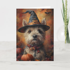 Tarjeta Festiva Border Terrier Halloween
