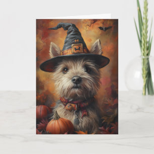 Tarjeta Festiva Border Terrier Halloween