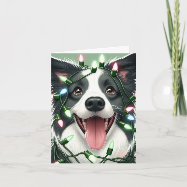 Tarjeta Festiva bordercollie (Anverso)