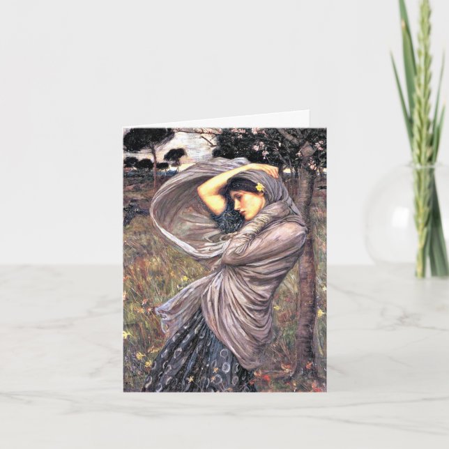 Tarjeta Festiva Boreas, fine art painting by John Waterhouse (Anverso)
