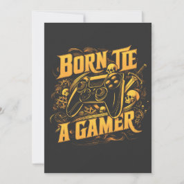 Tarjeta Festiva Born To Be A Gamer Skull Controller Art