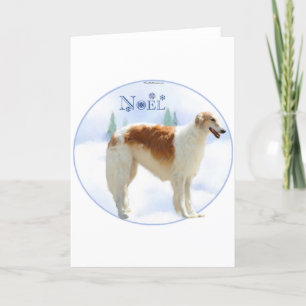 Tarjeta Festiva Borzoi Noel