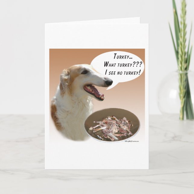 Tarjeta Festiva Borzoi Turkey (Anverso)