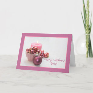 Tarjeta Festiva Bosque alegres navidades navidades de adornos rosa