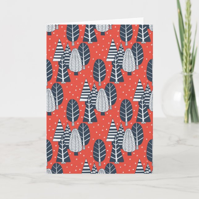 Tarjeta Festiva Bosque de invierno (Anverso)