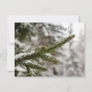 Tarjeta Festiva Bosque de invierno al aire libre - Rama de pino ne