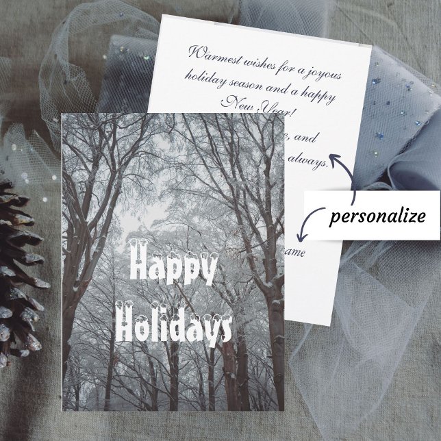 Tarjeta Festiva Bosque de Invierno Foggy (Subido por el creador)