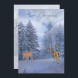 Tarjeta Festiva Bosque de invierno mágico con ciervos, navidades<br><div class="desc">¡Por sus saludos de Navidad! Mágico bosque de invierno con nieve y ciervo - un delicado y romántico diseño de invierno. Diseñado por Marions Artwork. Cambiar texto / agregarlo a otros productos!</div>