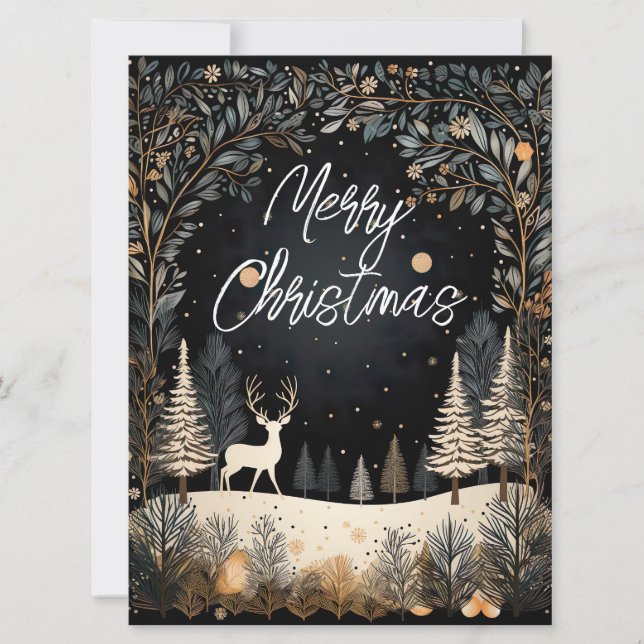 Tarjeta Festiva Bosque de navidades (Anverso)