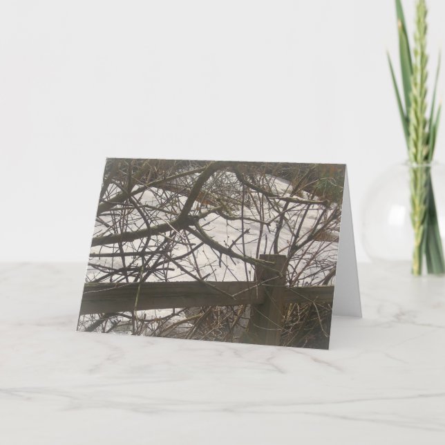 Tarjeta Festiva Bosque de nieve (Anverso)