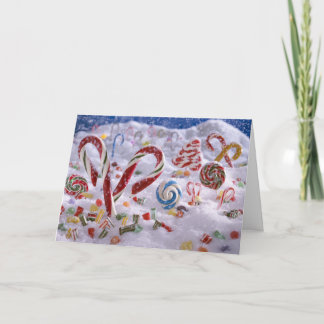 Tarjeta Festiva Bosque del bastón de caramelo