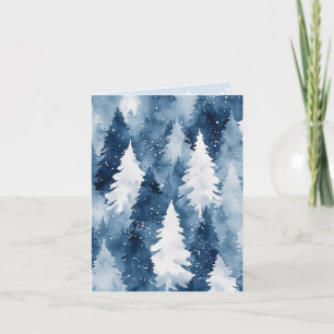 Tarjeta Festiva Bosque Invernal de Pinos Silenciosos