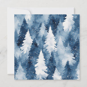 Tarjeta Festiva Bosque Invernal de Pinos Silenciosos