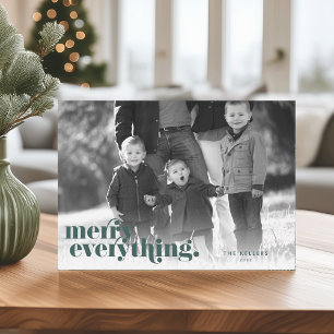 Tarjeta Festiva Bosque Merry Everything Photo