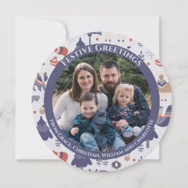 Tarjeta Festiva Bosque nórdico personalizado de los navidades