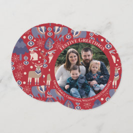 Tarjeta Festiva Bosque nórdico personalizado de los navidades