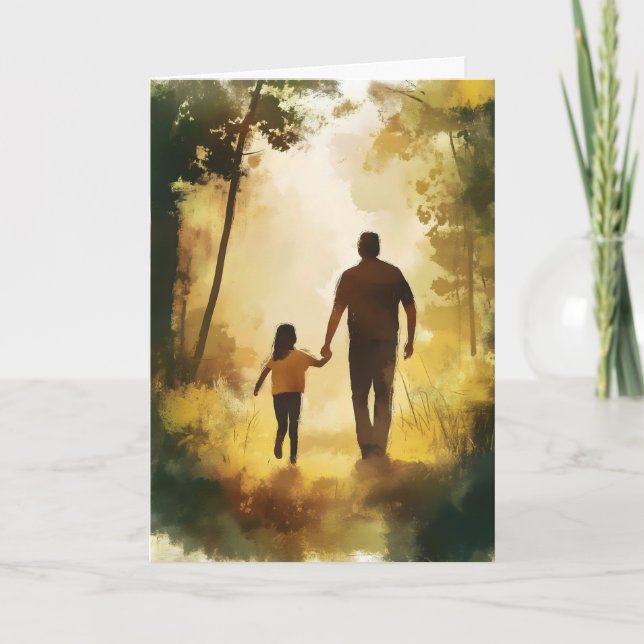 Tarjeta Festiva Bosque padre y hija (Anverso)