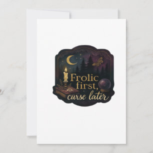 Tarjeta Festiva Bosques místicos de fantasía Whimsigoth, lunas y m