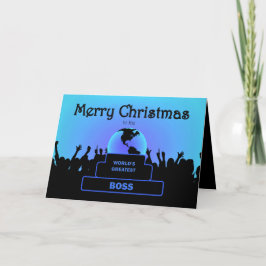 Tarjeta Festiva Boss Greatest Cheers Navidades Blue Card