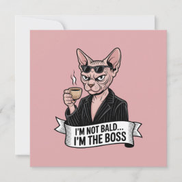 Tarjeta Festiva Boss Sphynx Cat Coffee Artwork