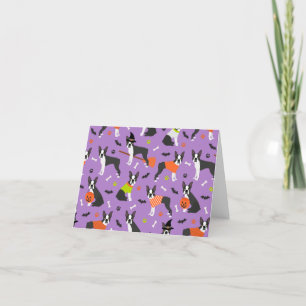 Tarjeta Festiva Boston Terrier de Halloween