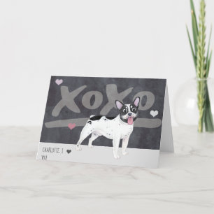 Tarjeta Festiva Boston Terrier - Día de San Valentín de Bulldog fr