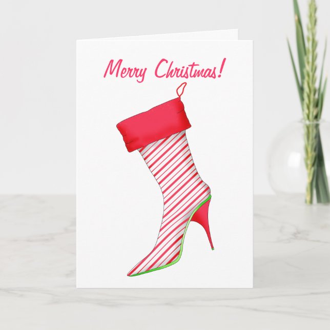 Tarjeta Festiva Bota del tacón alto del amante del zapato que (Anverso)