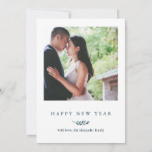 Botánica de invierno con franjas de Año Nuevo feli