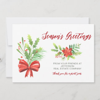 Tarjeta Festiva Botanical Christmas Holidays Company Business 