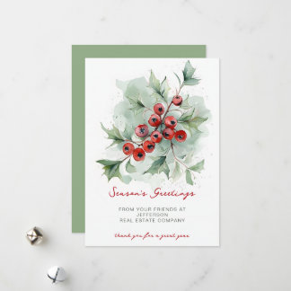 Tarjeta Festiva Botanical Christmas Holidays Company Business 