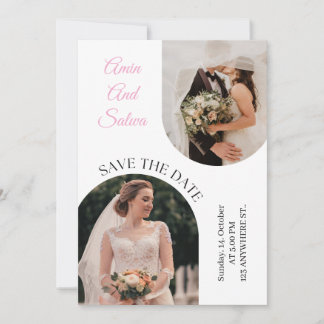 Tarjeta Festiva Botanical Minimal Wedding Invite | Green Floral | 