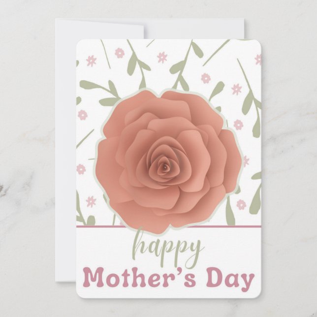 Tarjeta Festiva Botanical Rose Mother´s Day (Anverso)