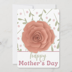 Tarjeta Festiva Botanical Rose Mother´s Day